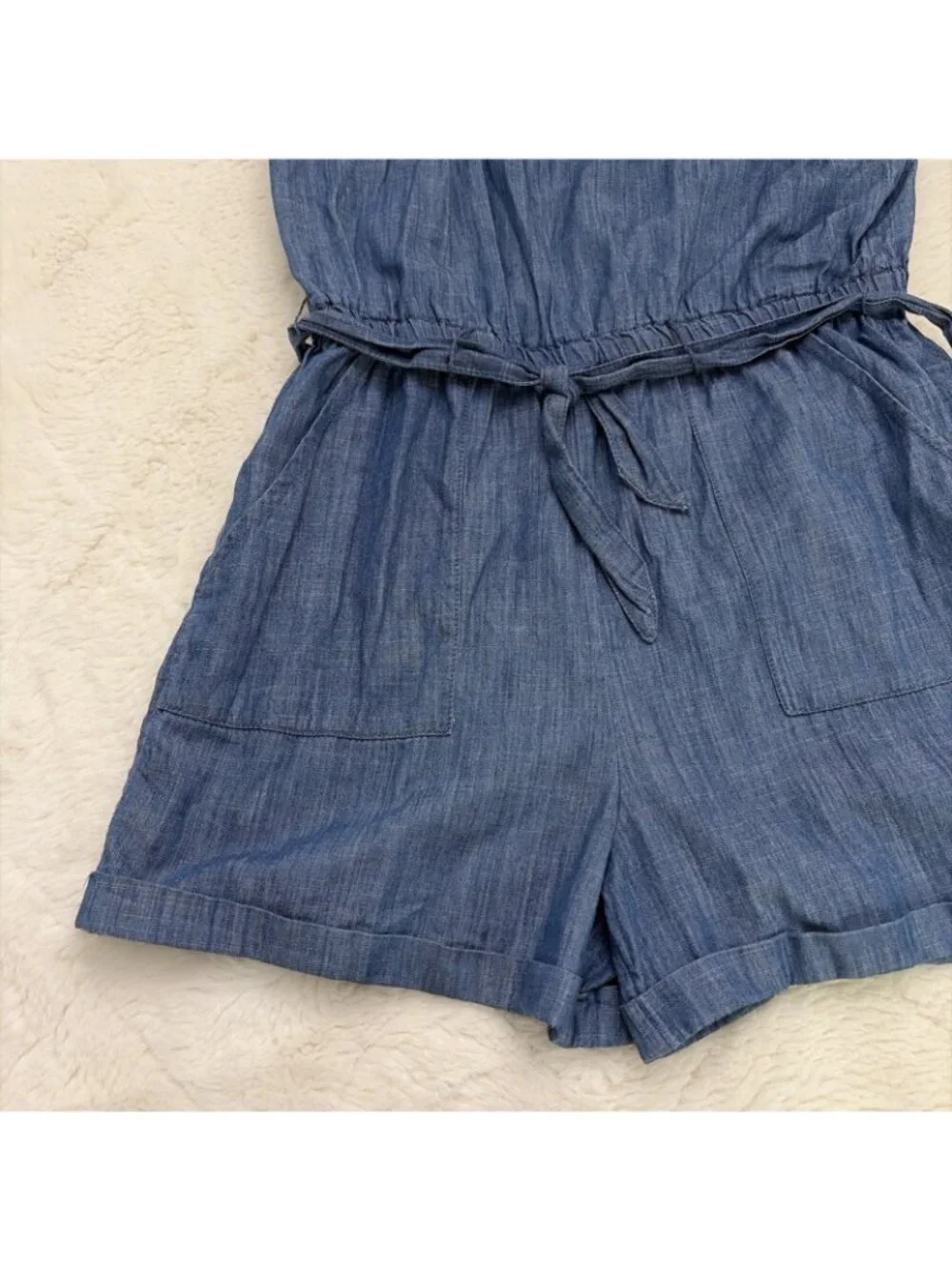 Old Navy Girls Blue Chambray Sleeveless Romper XL 14 Boho